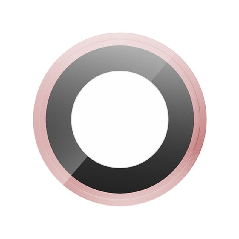 For iPhone 17e / 16e Camera Lens Protector Tempered Glass Metal Ring Lens Film - Pink
