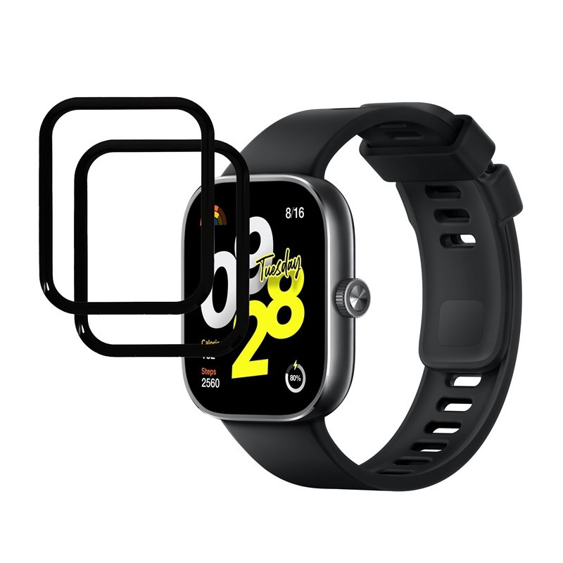 Xiaomi Redmi Watch Move Näytönsuojakalvo Älykello HD Kirkas PMMA Kalvo Musta Reuna 2kpl