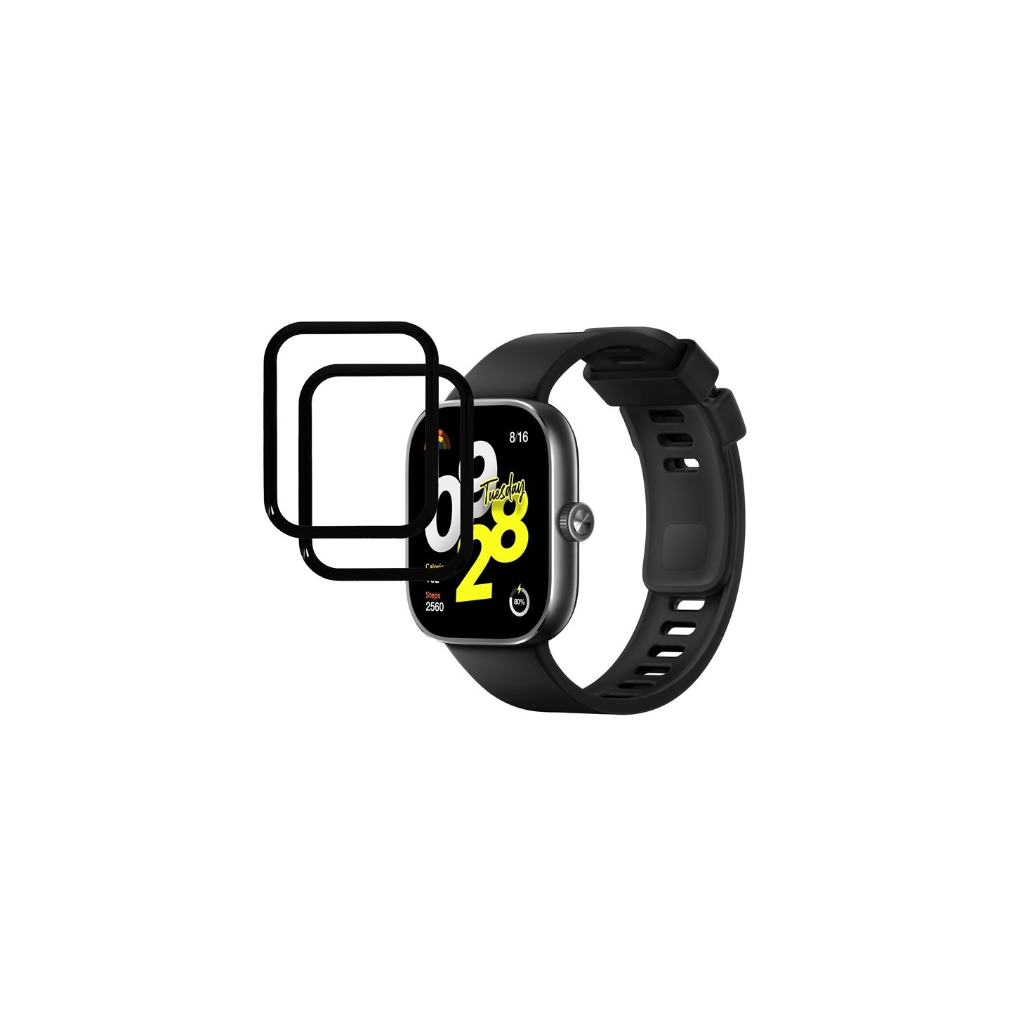 Xiaomi Redmi Watch Move Näytönsuojakalvo Älykello HD Kirkas PMMA Kalvo Musta Reuna 2kpl