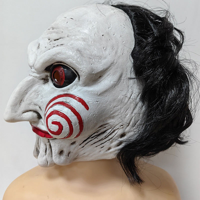 Exclusive Jigsaw Saw Billy Mask Masquerade Masquerade mask in soft material with hair
