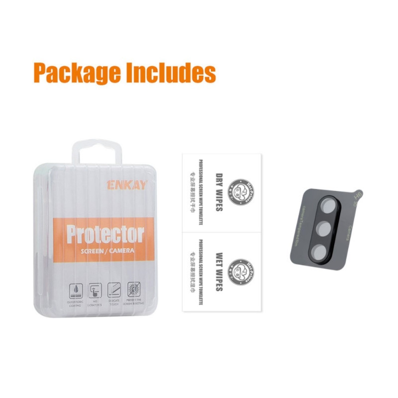 For Samsung Galaxy S25 ENKAY Camera Lens Protector Integrated Tempered Glass Lens Film - Black
