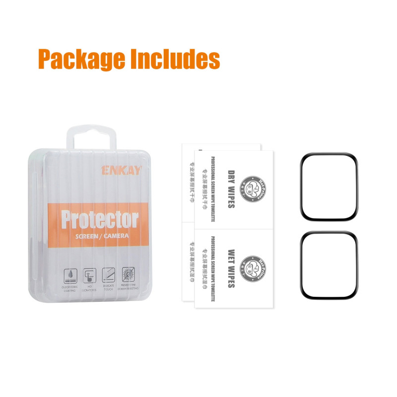 Til Xiaomi Redmi Watch Move 2stk Skjermbeskytter ENKAY 3D Buet PC + PMMA Ulraklar Film - Svart