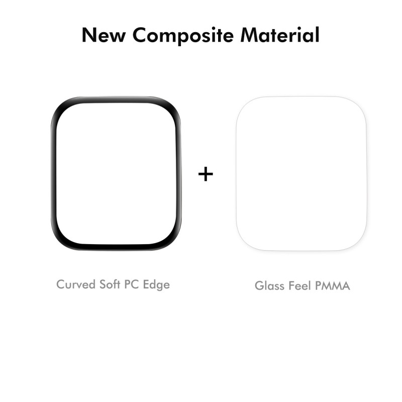 For Xiaomi Redmi Watch Move 2Pcs Screen Protector ENKAY 3D Curved PC + PMMA Ultra Clear Film - Black
