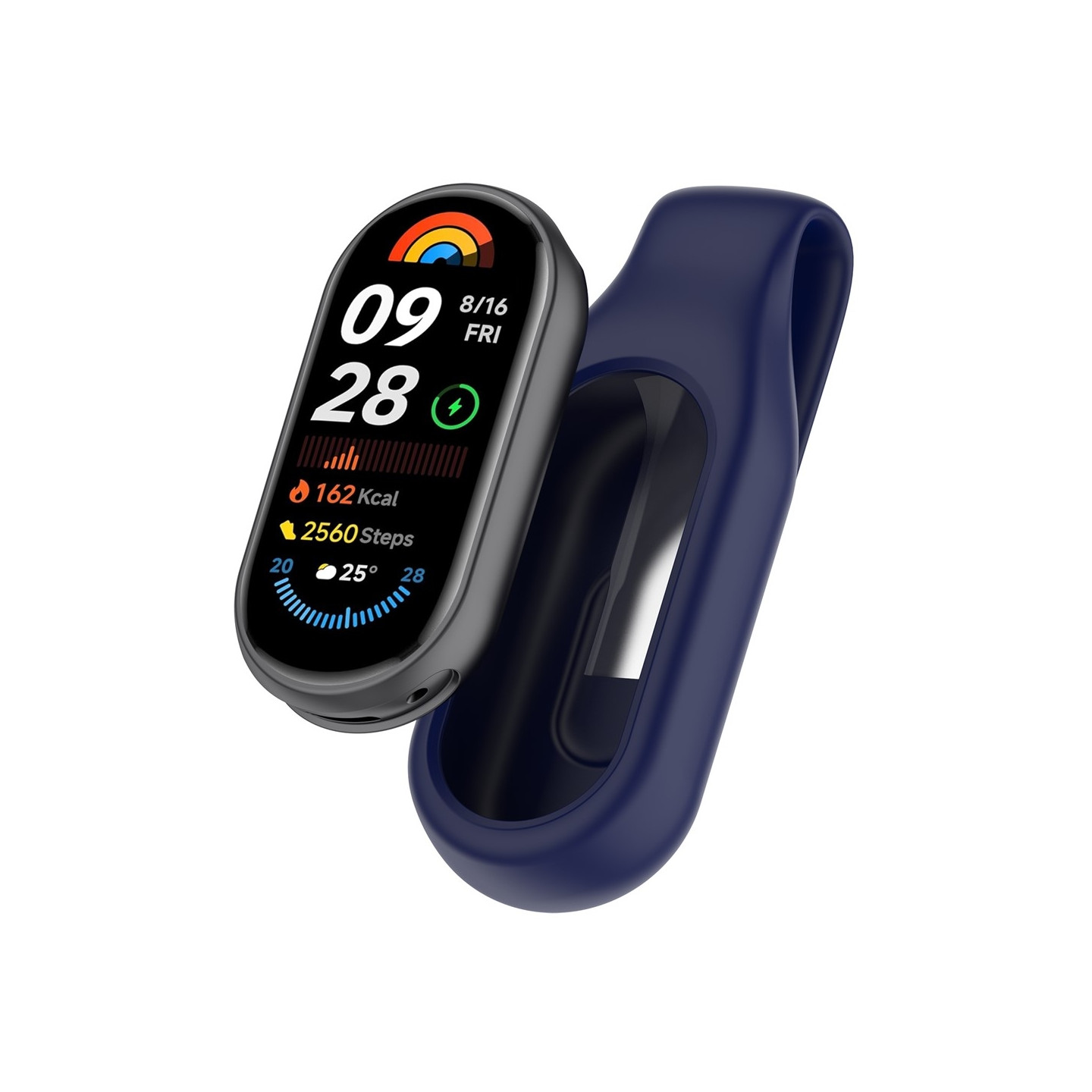 Til Xiaomi Smart Band 10/9/8 Deksel til Smartklokke med Silikonbeskyttelse - Blå