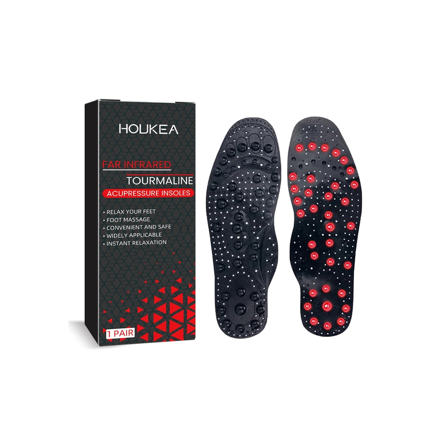 HOUKEA 1 pair of arch inserts magnetic acupressure supporting arch inserts