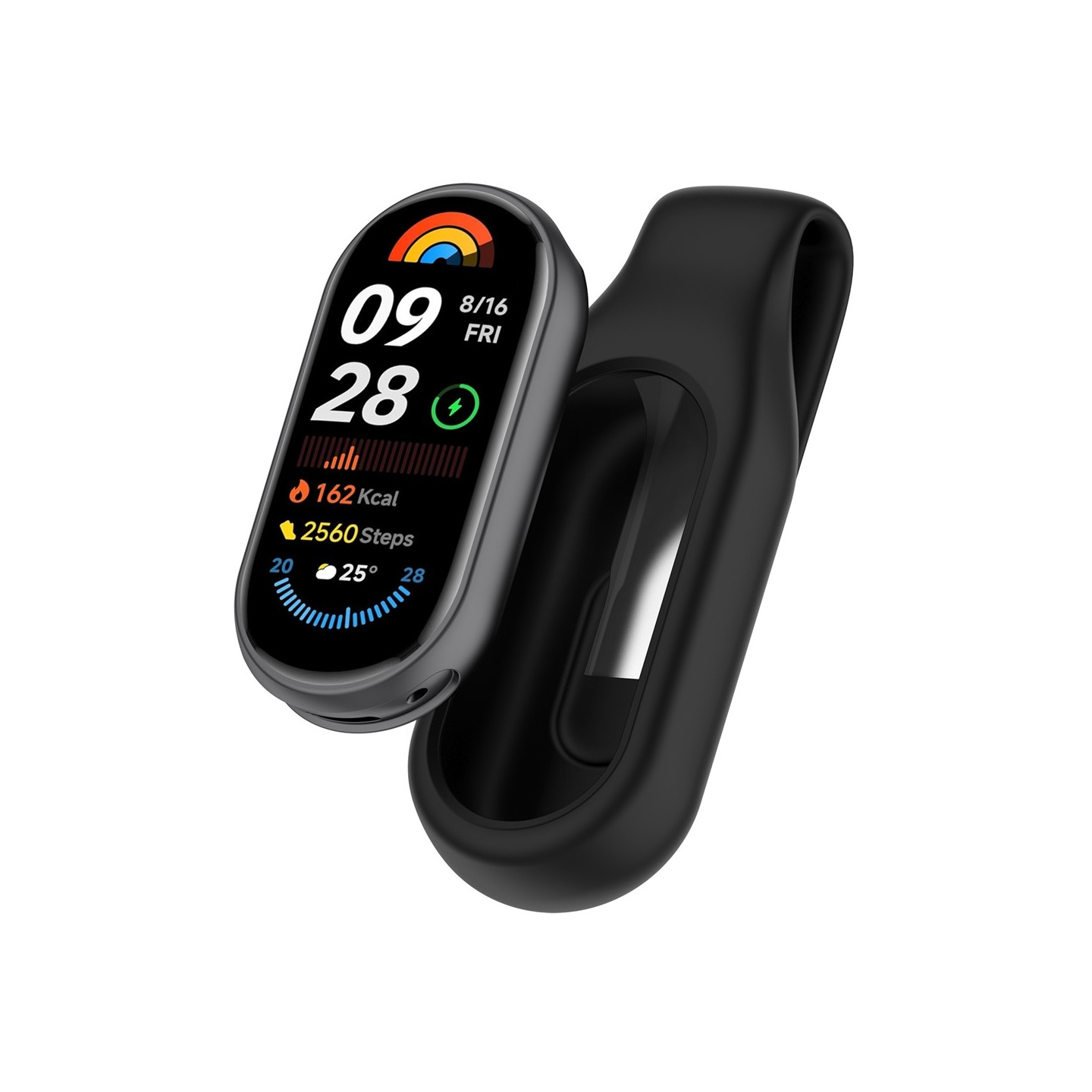 Til Xiaomi Smart Band 10/9/8 Etui Smart Watch Silikone Beskyttelsesholder - Sort