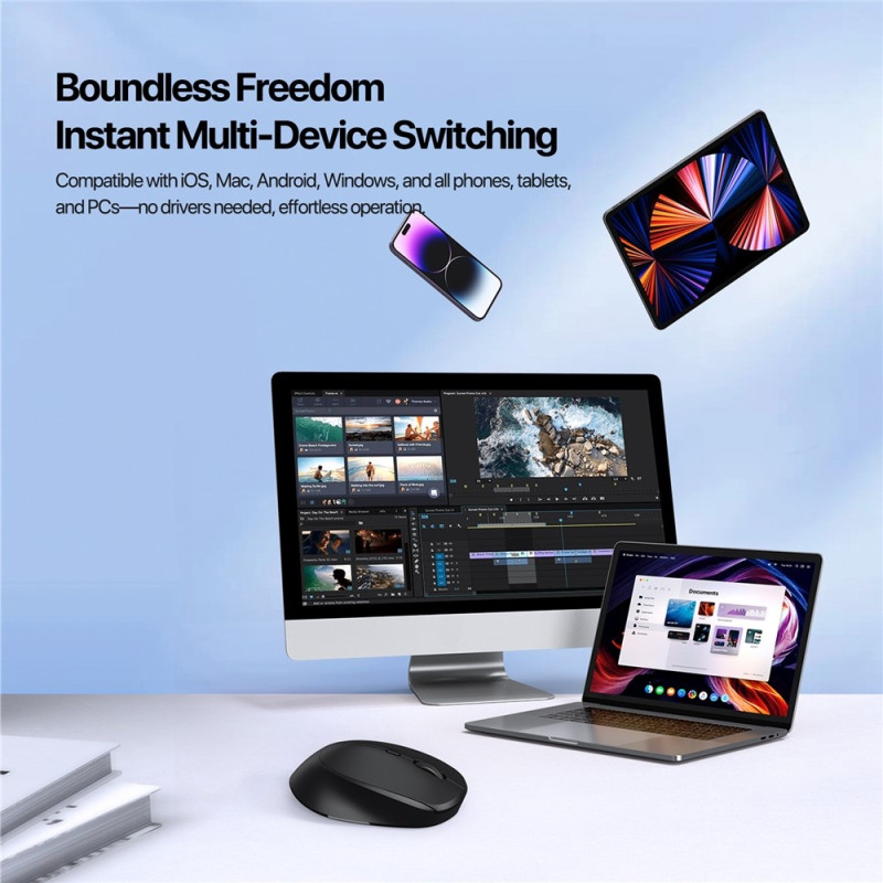 Computermus Trådløs Mus DUX DUCIS DM Series 4D 2.4G 1600 DPI Til Bærbar Computer