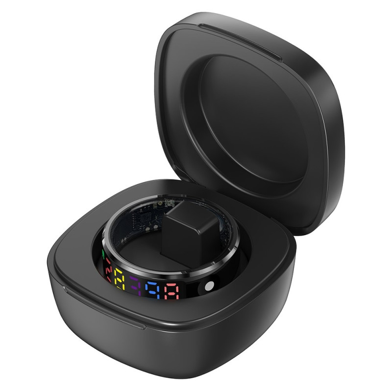 Waterproof Smart Ring Sleep Tracker Blood Oxygen Heart Rate Monitor Charging Case - Size 12