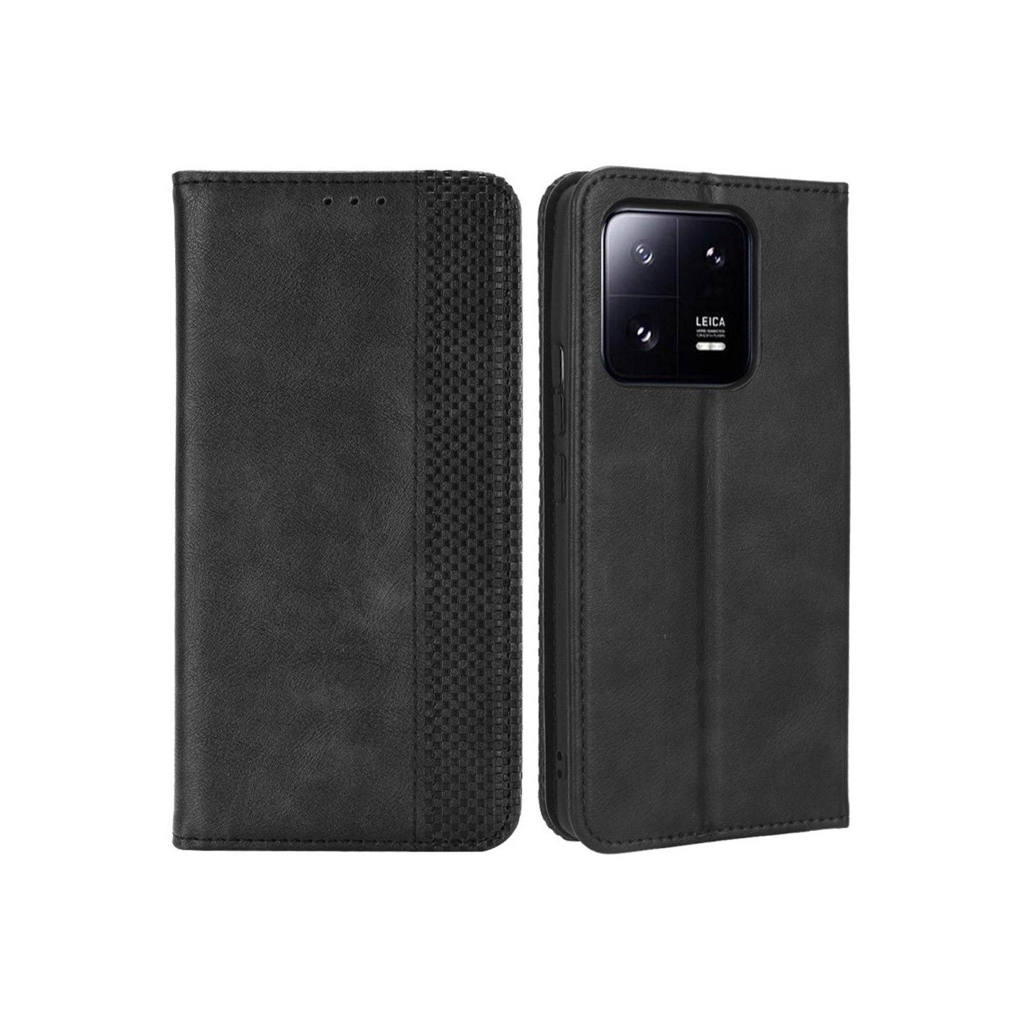 Telefontaske til Xiaomi 13 Pro Fuld Protection tegnebog Cover - Sort
