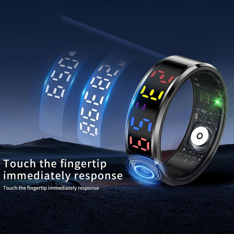 Vedenpitävä älysormus uniseurantaan, veren happipitoisuuteen ja sykemittariin - latauskotelo - koko 12