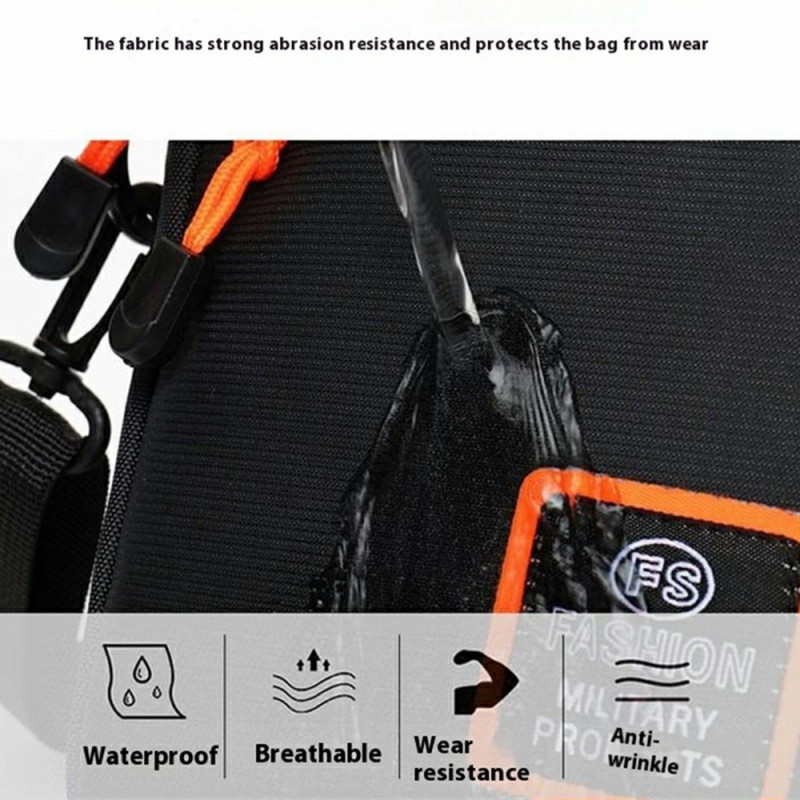 Bag Shoulder Bag Oxford Fabric Sport Casual Shoulder Bag Messenger Bag - Black