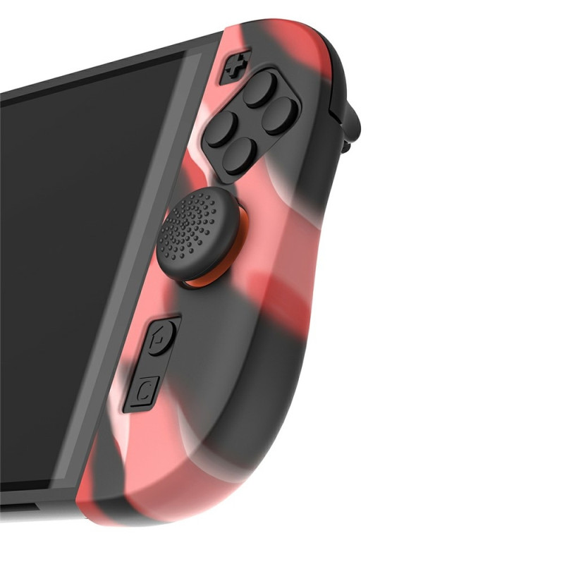 1 par Kompatibla med Nintendo Switch 2 Fodral Skal med 4 Caps Svartblå Svartröd