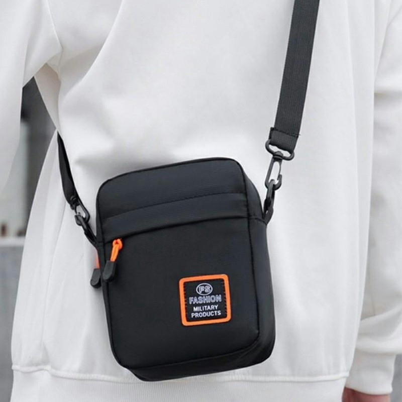 Väska Axelremsväska Oxford Tyg Sport Casual Axelväska Messengerväska - Svart