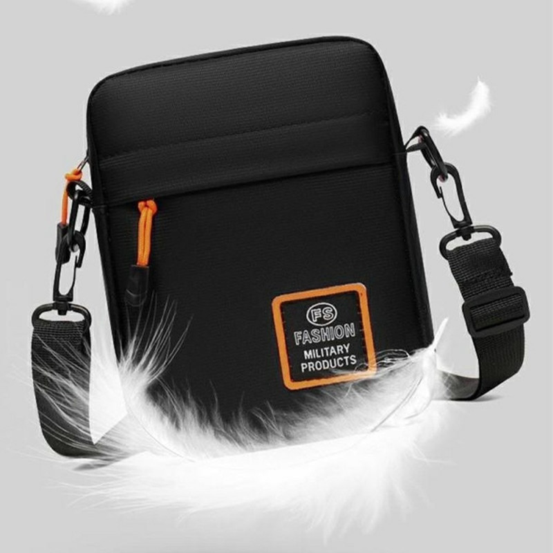 Taske Skuldertaske Oxfordstof Sport Casual Skuldertaske Messenger Taske - Sort