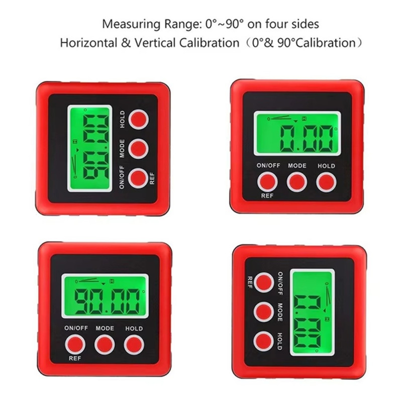 3-button digital angle meter magnetic angle gradient spirit level inclinometer