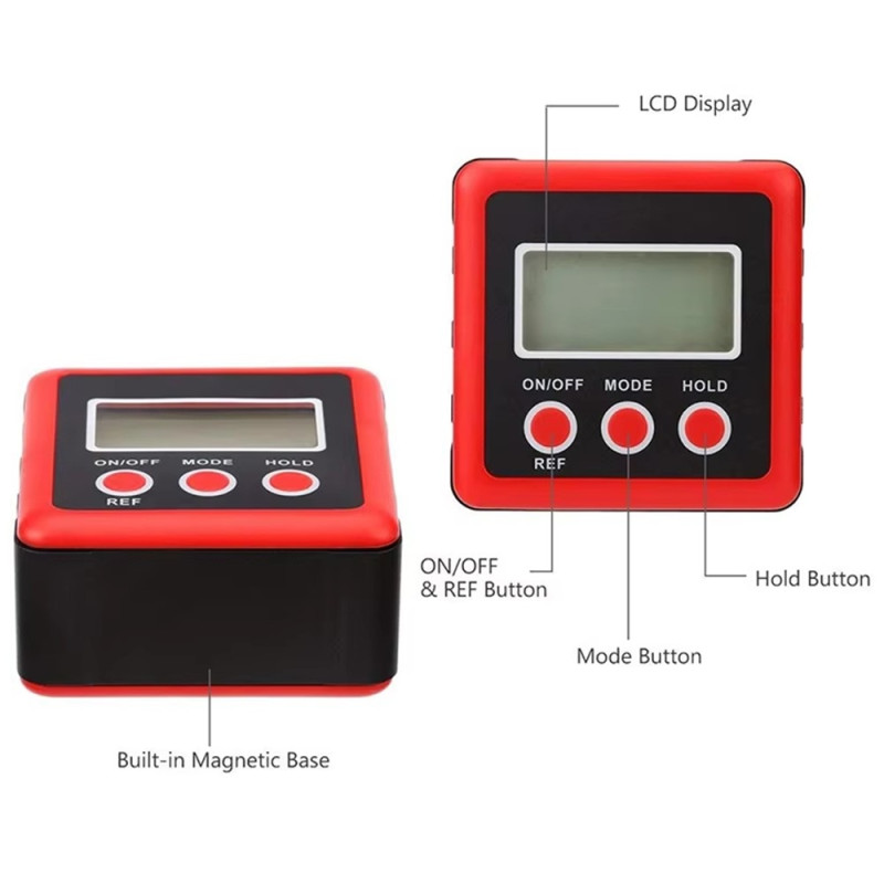 3-button digital angle meter magnetic angle gradient spirit level inclinometer