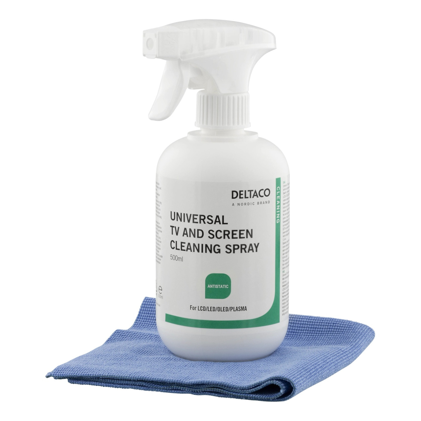 Skärmrengöring för alla typer av monitorer, 500ml, inkl. mikrofiberduk