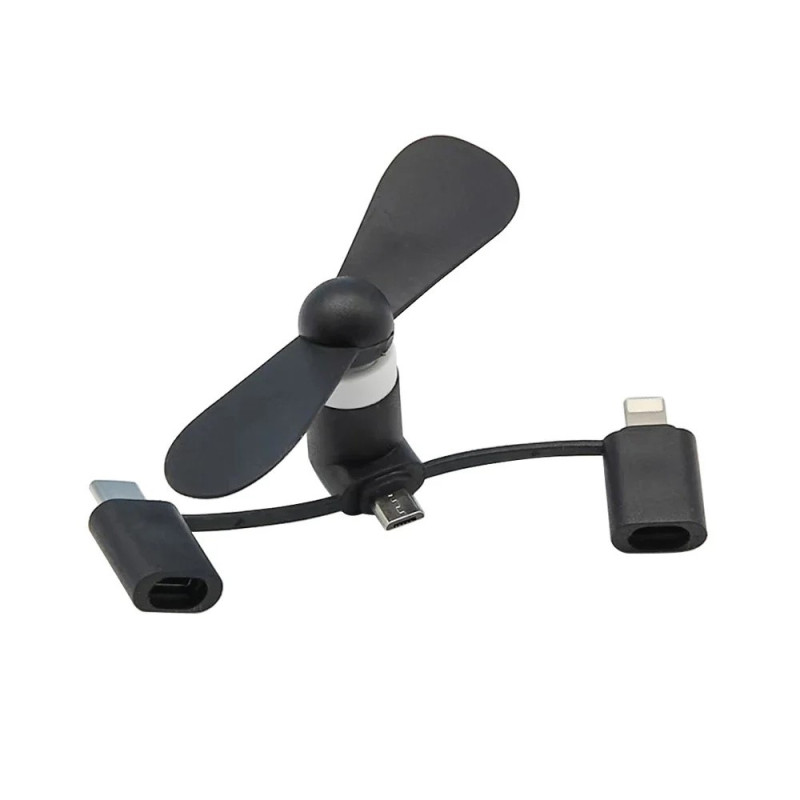 Fan Cooling Fan Micro USB USB-C Lightning Mini Fan Portable Smartphone Laptop