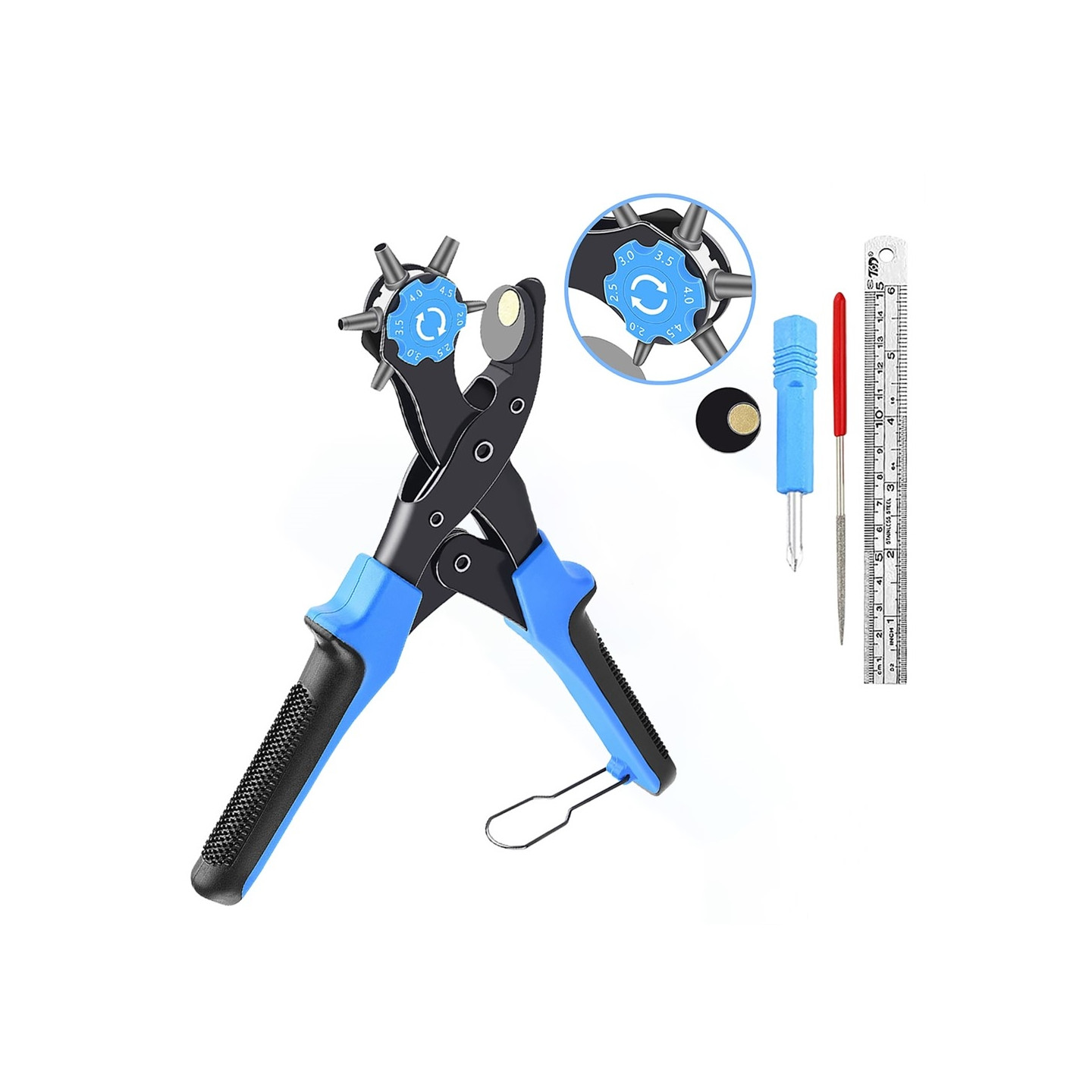 Hole Punch Leather Punch Belt Craft Tool Set - Blue