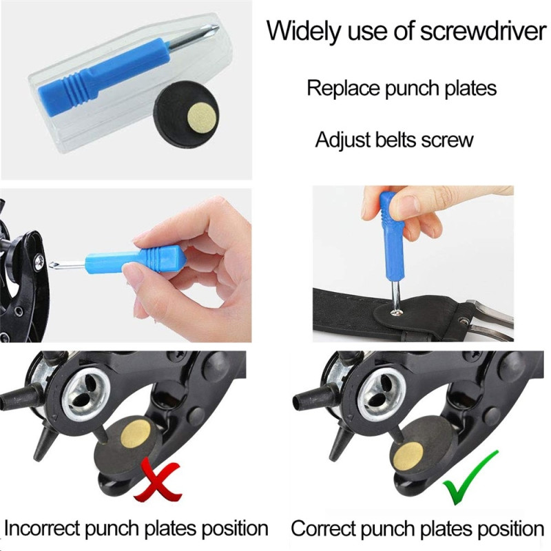 Hole Punch Leather Punch Belt Craft Tool Set - Blue