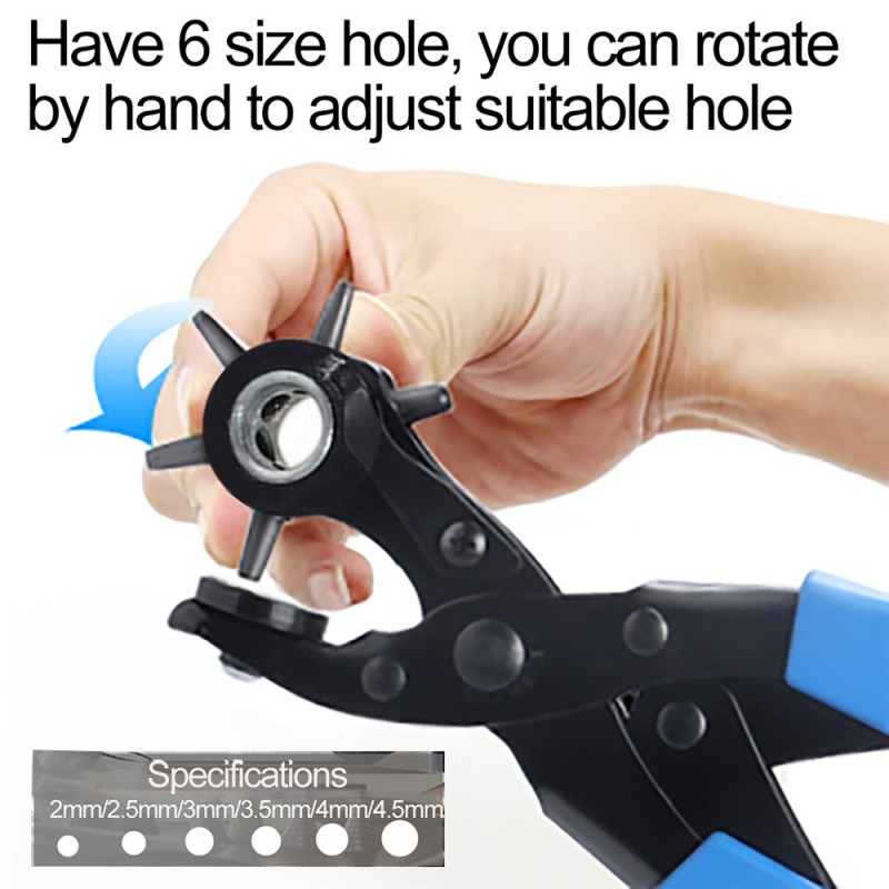 Hulmaskine Læder Bælte Håndværk Værktøjssæt - Blå