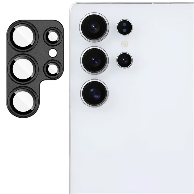 IMAK Til Samsung Galaxy S25 Ultra Kamera Linse Film Metal Linsecover + Hærdet Glas Linsebeskyttelse - Sort