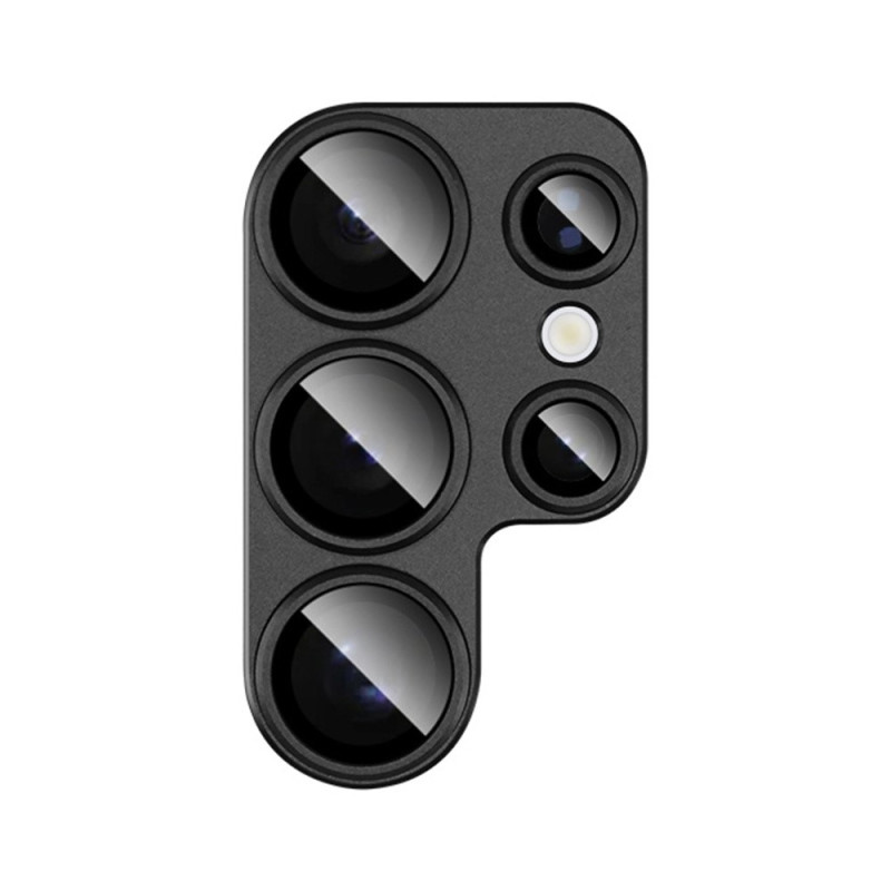 IMAK For Samsung Galaxy S25 Ultra Camera Lens Film Metal Lens Cap + Tempered Glass Lens Protector - Black