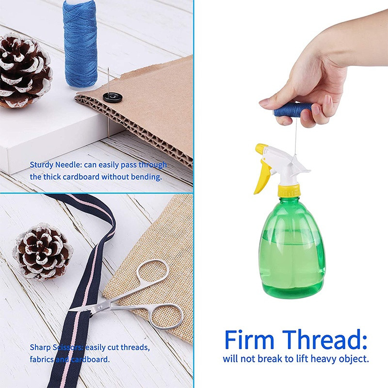 Sysæt til hjemmet og rejsen Tråd og nål med tråde i flere farver - sæt med 172 dele