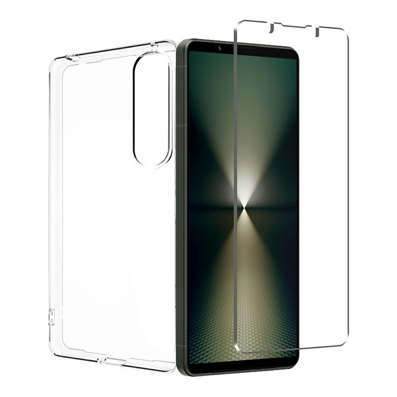 Sony Xperia 1 VII Kirkas TPU Naarmuuntumaton Puhelinkotelo + 2.5D Kaareva Reuna Näytönsuoja