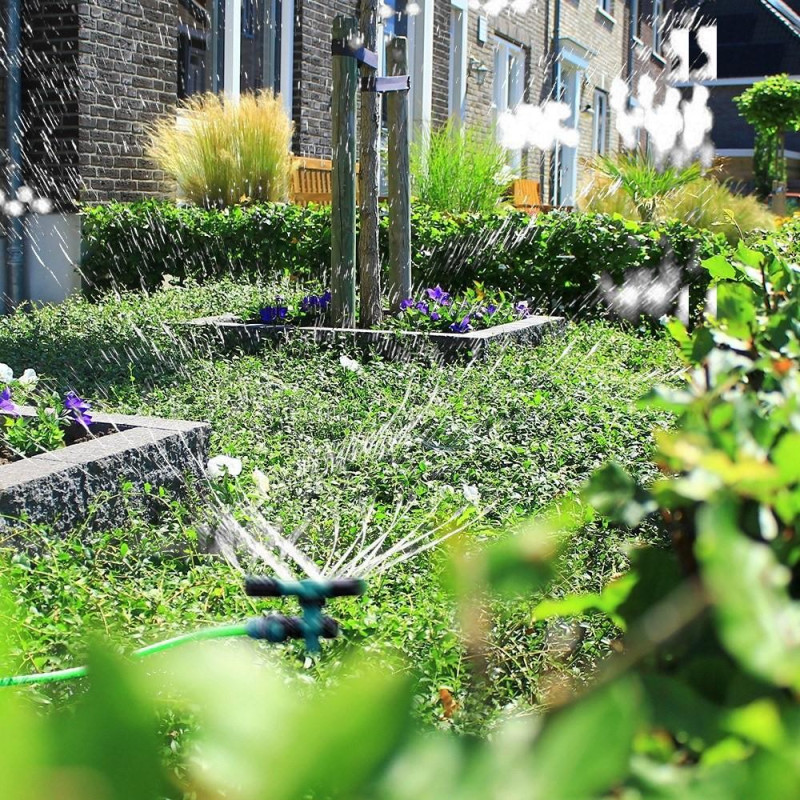 Vannsprinkler 360-graders roterende 3-arms plenvanningssystem