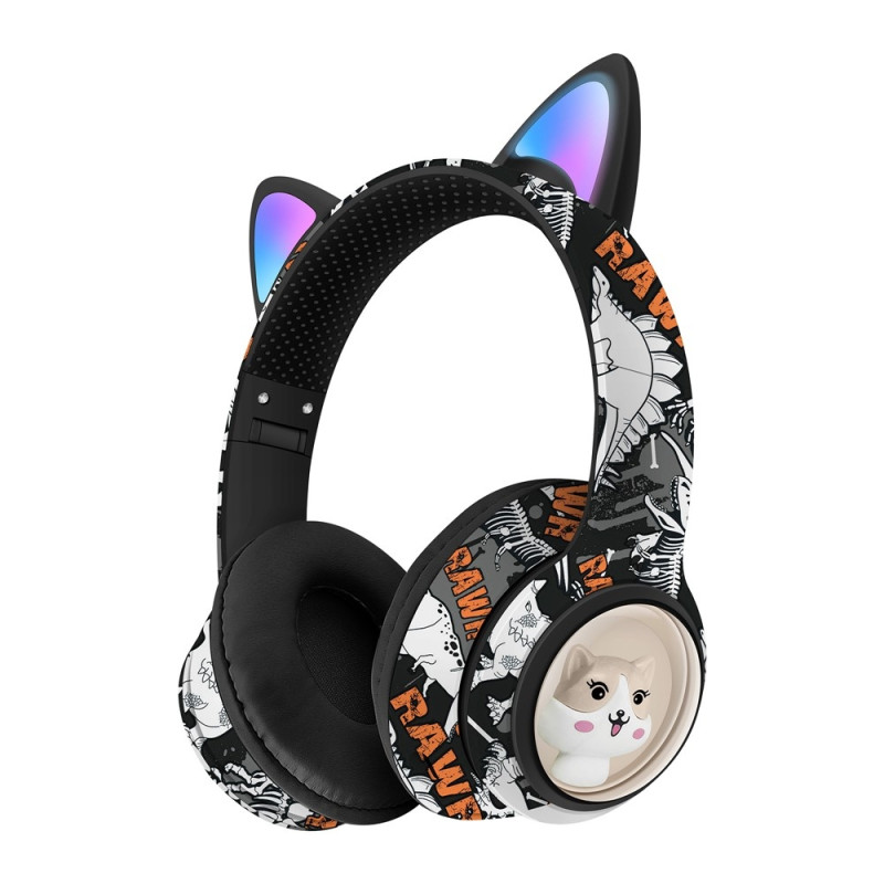 Trådlösa On-Ear hörlurar Kattöra Bluetooth FM-radio Headset Mikrofon - Svart