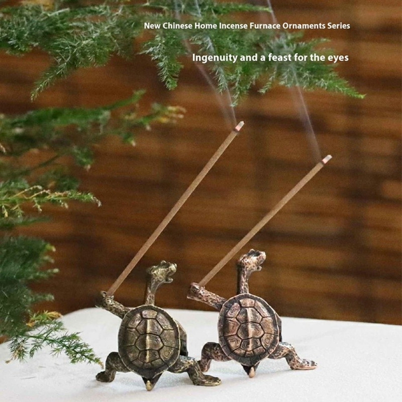 Hållare för rökelse Sköldpadda Rökelsebrännare Prydnad Meditation - Röd