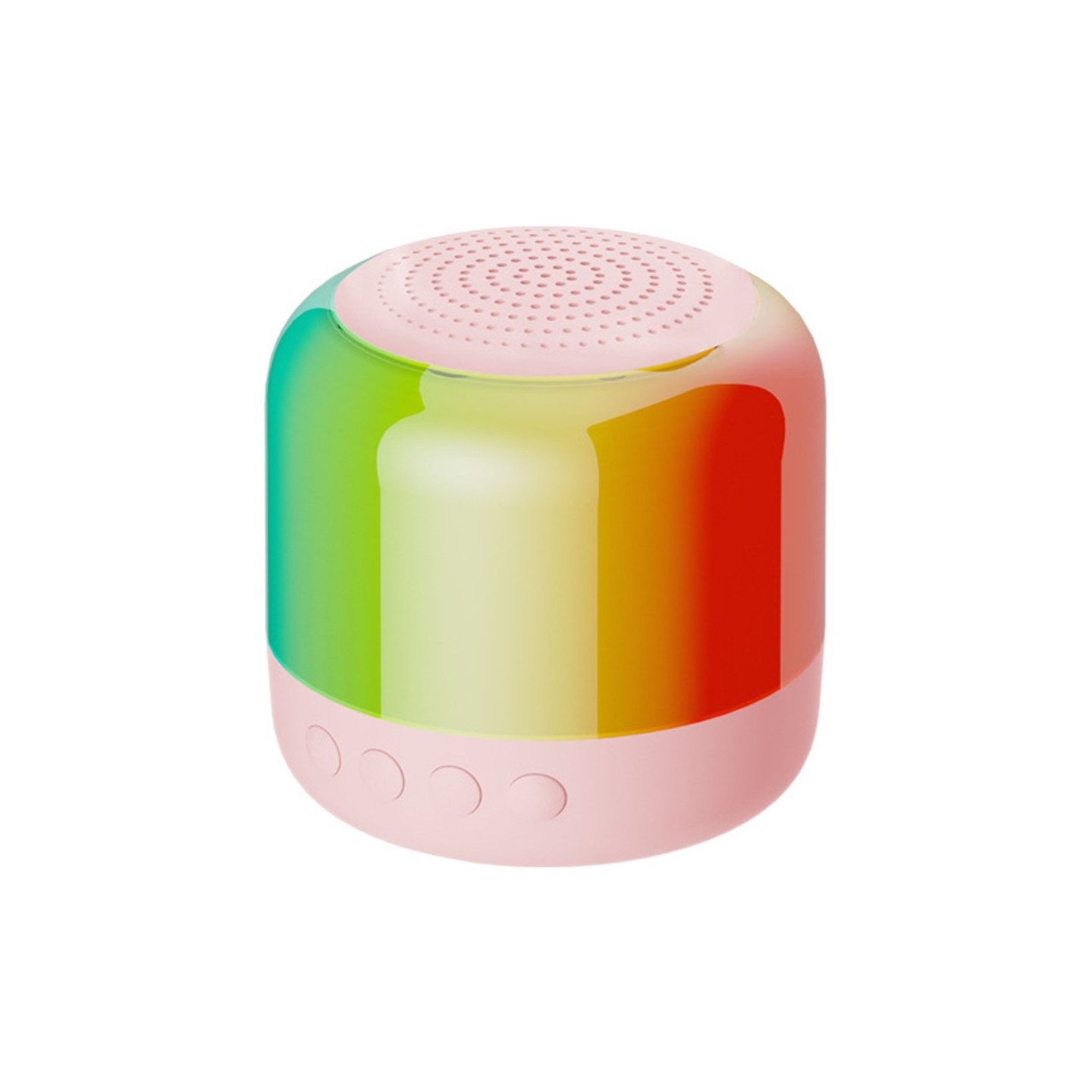 Højttaler Bluetooth Stereo Surround Trådløs Mini Subwoofer med RGB Lys - Lyserød