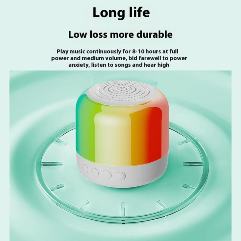 Højttaler Bluetooth Stereo Surround Trådløs Mini Subwoofer med RGB Lys - Lyserød