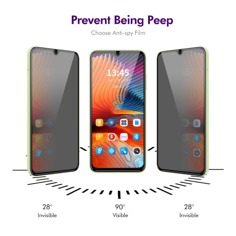 For Samsung Galaxy A06 Privacy Anti-Spy Privacy Full dekning herdet glass