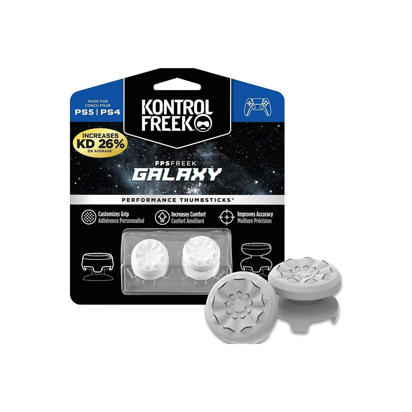 2 stk. tommelfingergreb fingergreb til Sony PlayStation 5 / 4 thumbstick extender - Hvid