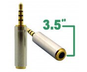 Guldpläterad 3.5 mm Hona till 2.5mm Hane audio adapter