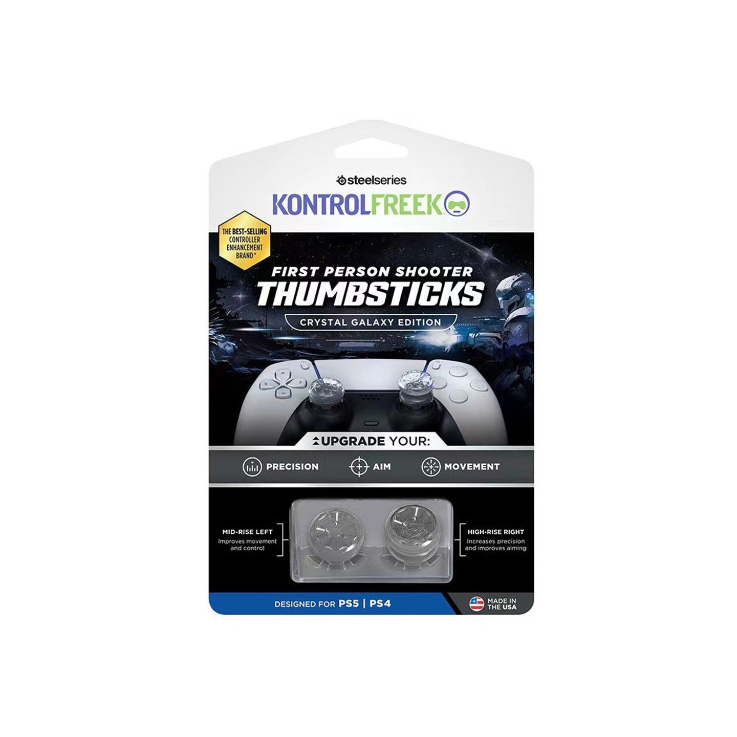 2st Tumgrepp Fingergrepp för Sony PlayStation 5 / 4 thumbstick extender