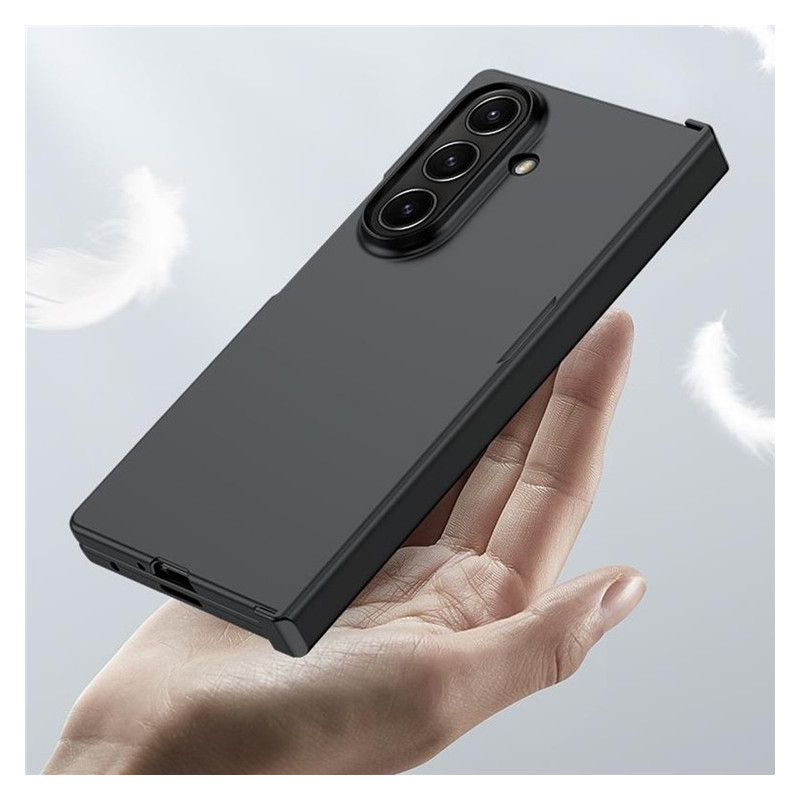 For Samsung Galaxy Z Fold7 5G Case Hinge Protection Skin-Touch PC Cover - Black