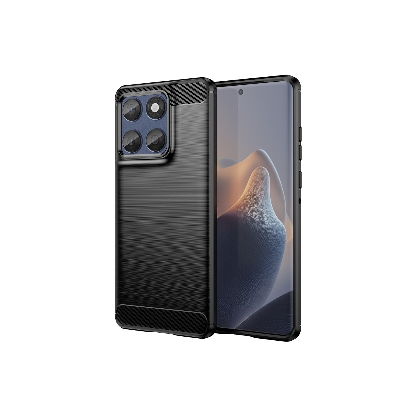 For Motorola Edge 60 5G / 60 Fusion 5G Protective Phone Case Carbon Fiber Texture Brushed