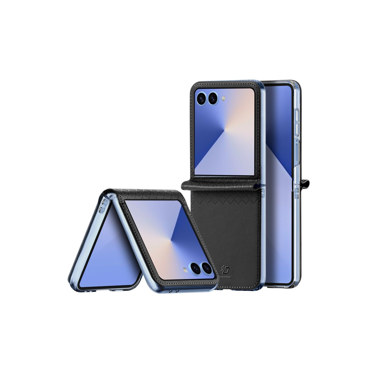 Til Samsung Galaxy Z Flip7 5G Cover DUX DUCIS Bril Series Læder + PC Telefoncover - Sort