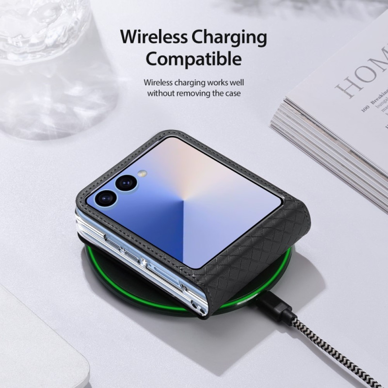 Samsung Galaxy Z Flip7 5G Suojakuori DUX DUCIS Bril Series Nahka + PC - Musta