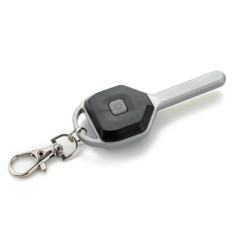 Mini LED-lommelykt nøkkelring bærbar LED-nattlys nødbelysning - Sølv