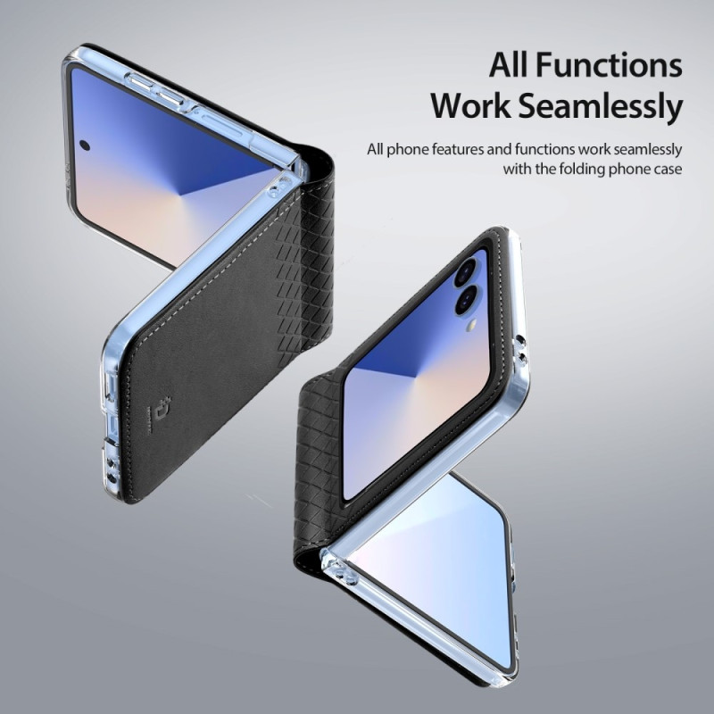 Samsung Galaxy Z Flip7 5G Suojakuori DUX DUCIS Bril Series Nahka + PC - Musta