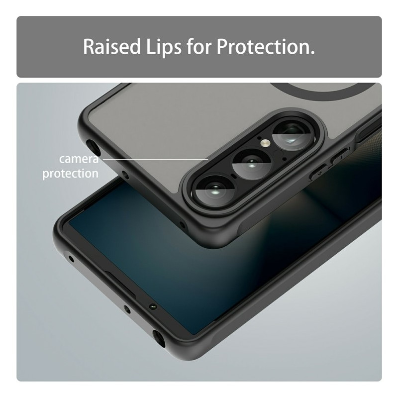 For Sony Xperia 1 VII Case Compatible with MagSafe Anti Drop PC + TPU Phone Cover – Black