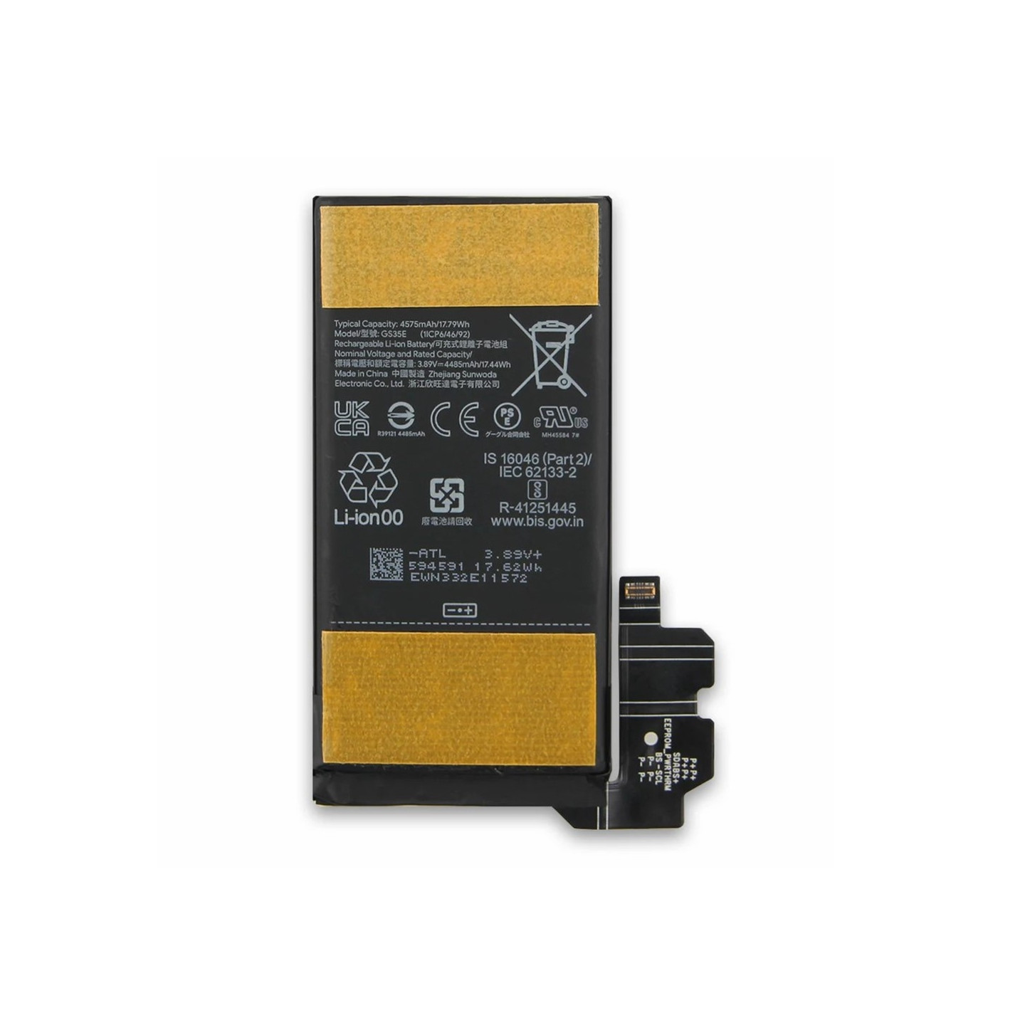 Batteri til Google Pixel 8 3,89V 4485mAh litiumpolymerbatteri Kode: GS35E