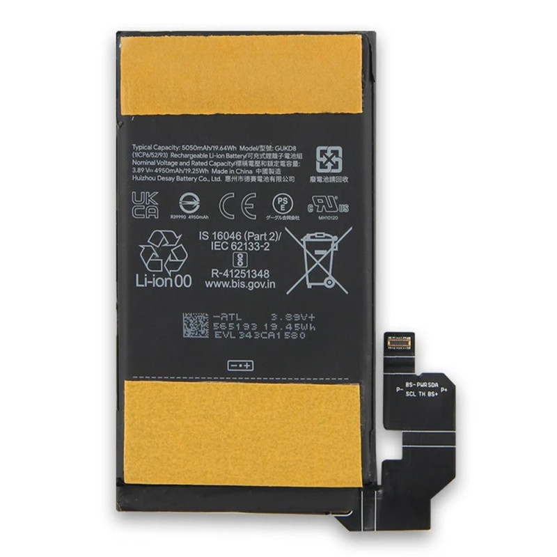 Batteri til Google Pixel 8 Pro 3,89V 4950mAh Li-Polymer-batteri Enhedskode: GUKD8