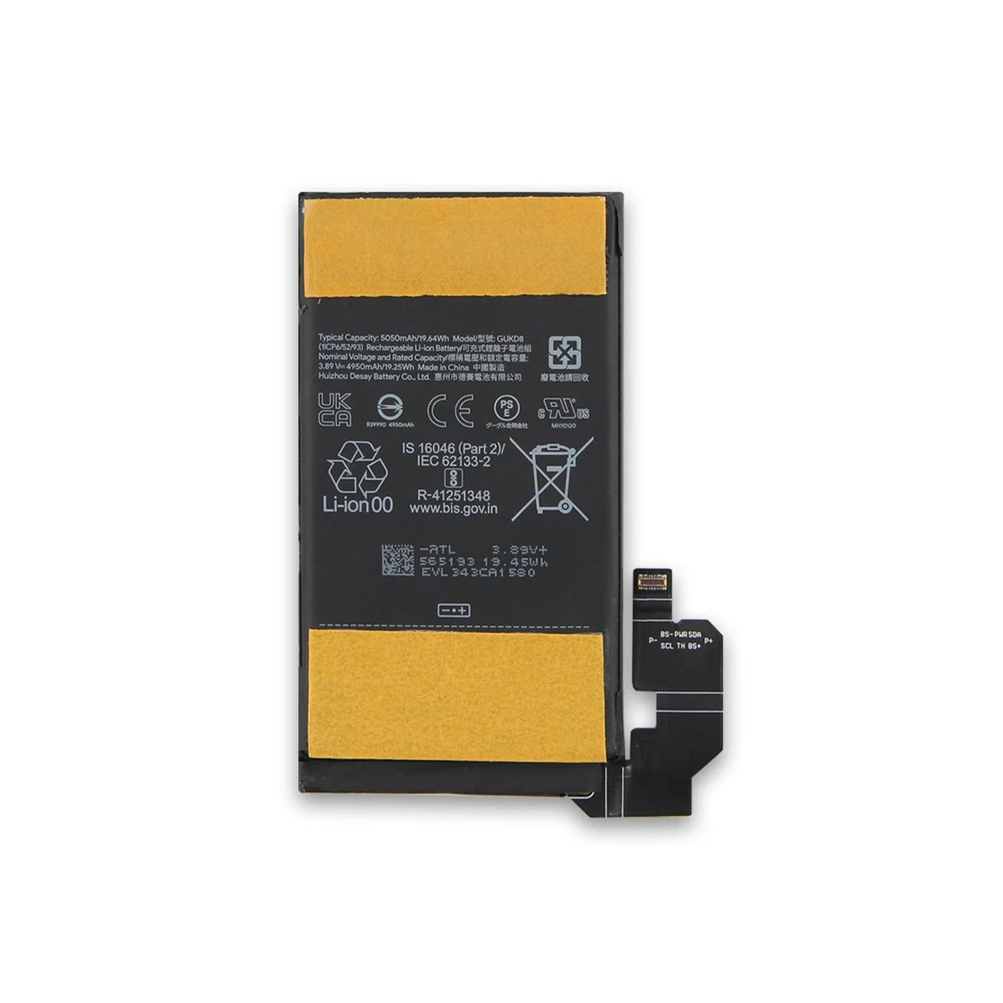 Batteri til Google Pixel 8 Pro 3,89V 4950mAh Li-Polymer-batteri Enhedskode: GUKD8