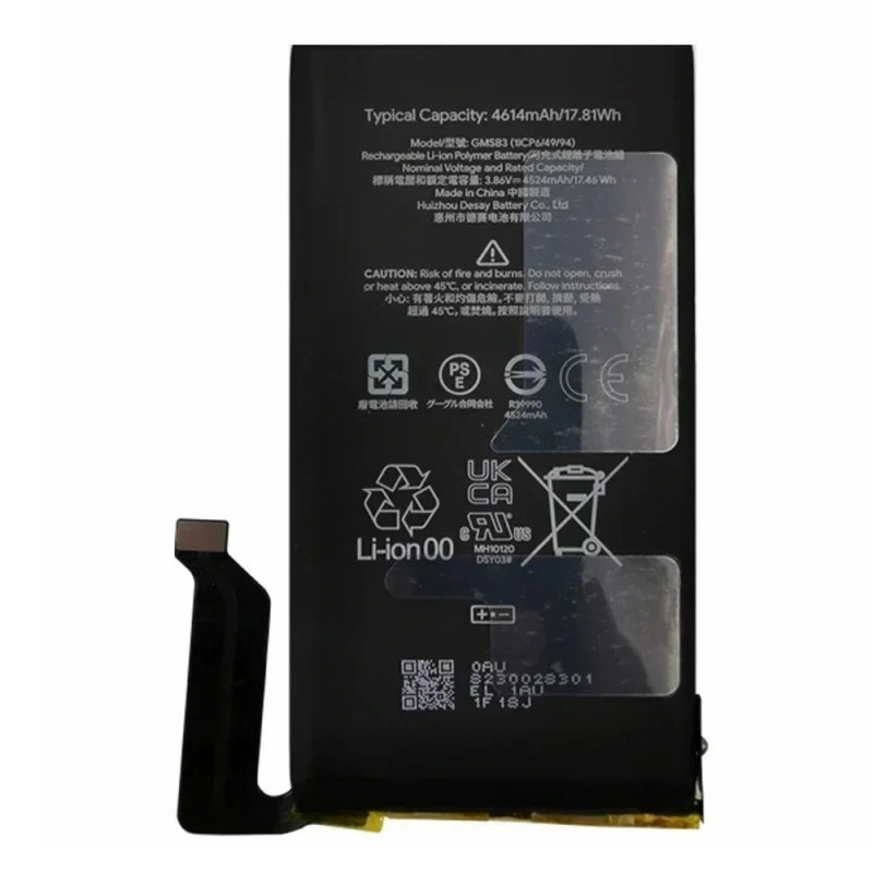 Batteri För Google Pixel 6 3,86V 4524mAh litiumpolymerbatteri kod: GMSB3