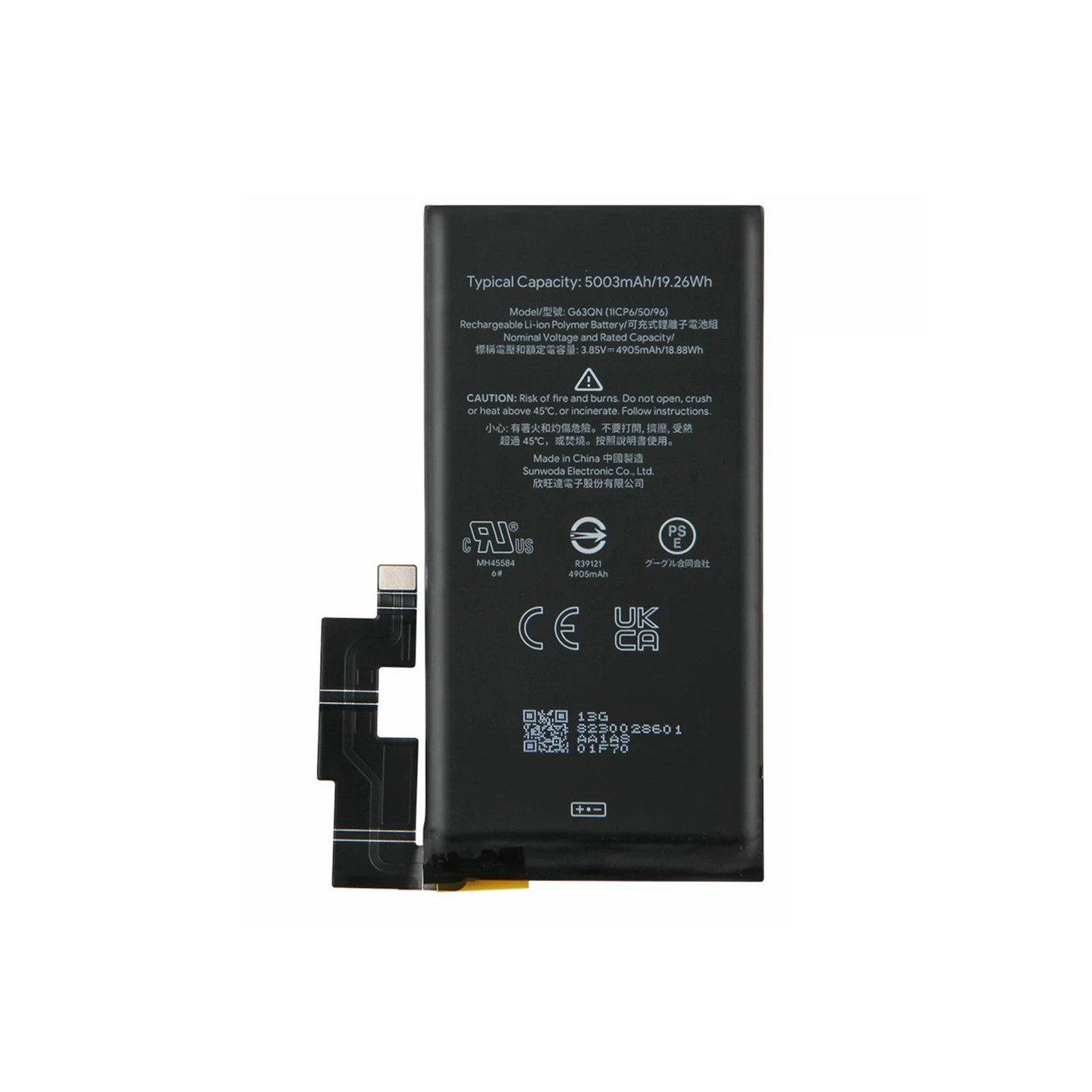Battery For Google Pixel 6 Pro 5G 3.85V 4905mAh Li-Polymer Code: G63QN